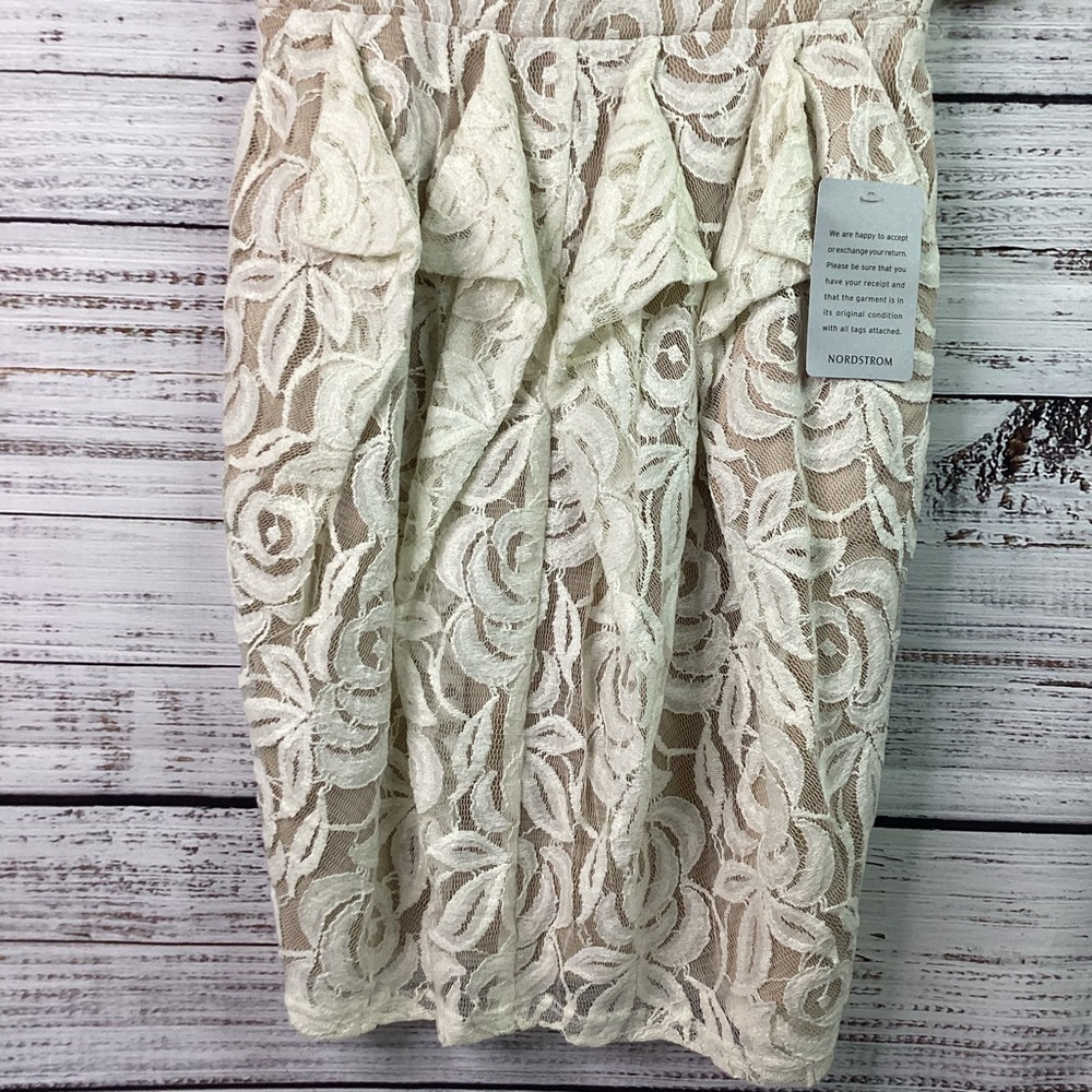 JESSICA SIMPSON SIZE 2 STRAPLESS PEARL LACE DRESS PARTY SUMMER WEDDING - Picture 7 of 16